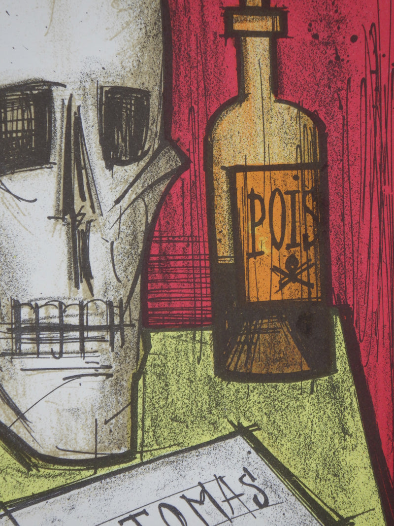 Bernard BUFFET : Le poison (série Fantomas), Lithographie originale (photo de détail 3) - Crédit photo : Galerie Art.Paris