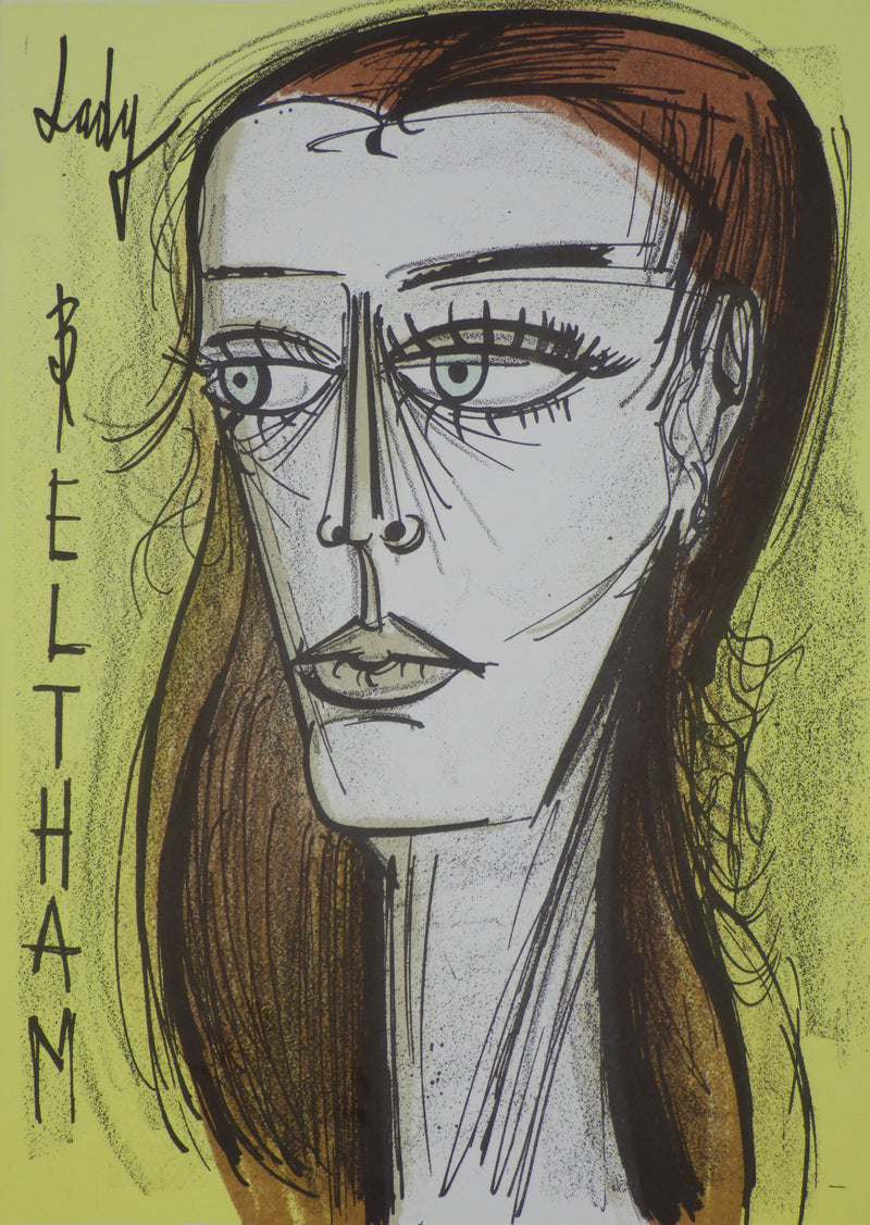 Bernard BUFFET : Lady Beltham (série Fantomas), Lithographie originale (vue générale) - Crédit photo : Galerie Art.Paris