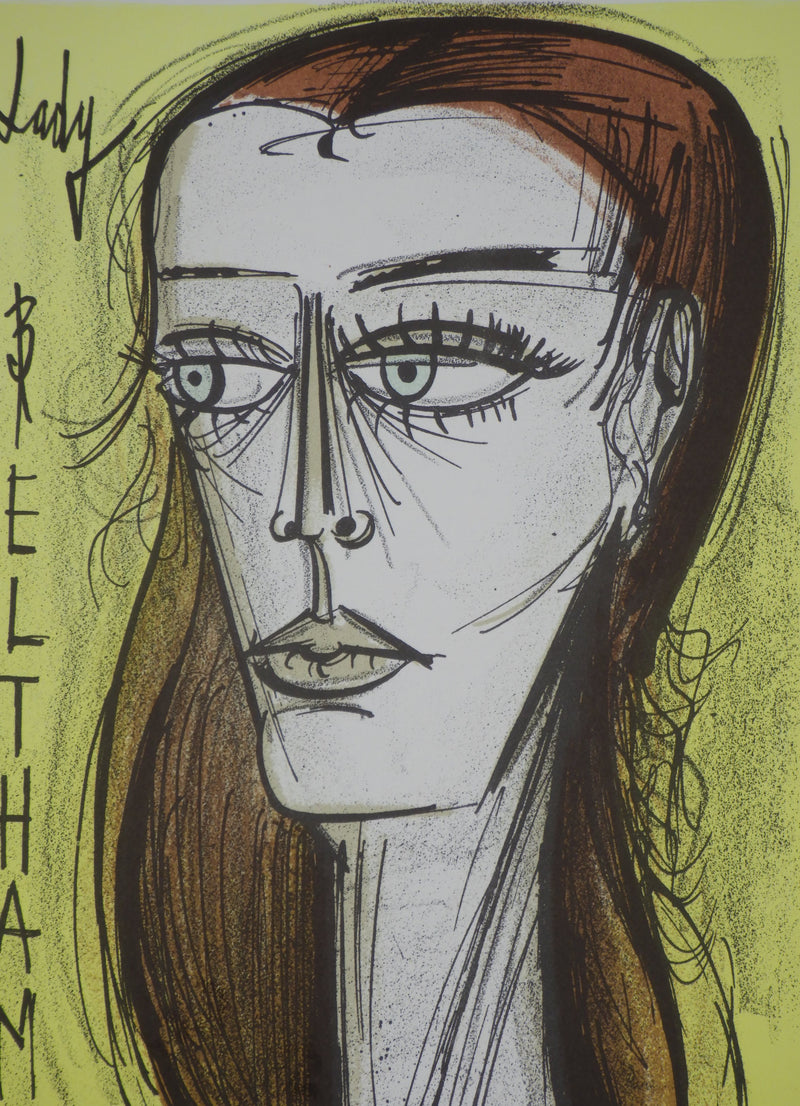 Bernard BUFFET : Lady Beltham (série Fantomas), Lithographie originale (photo de détail 2) - Crédit photo : Galerie Art.Paris