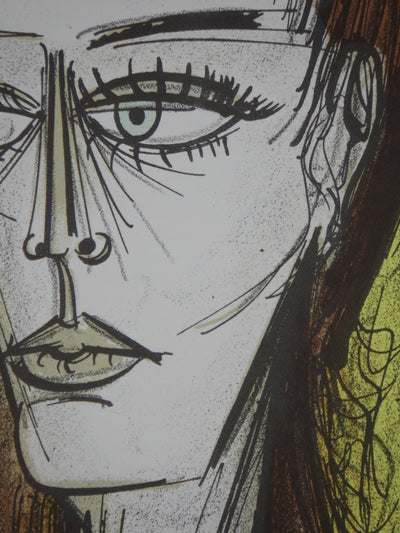 Bernard BUFFET : Lady Beltham (série Fantomas), Lithographie originale (photo de détail 3) - Crédit photo : Galerie Art.Paris