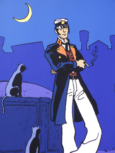 Hugo PRATT : Corto Maltese et les chats, oeuvre originale (photo de détail 8) - Crédit photo : Galerie Art.Paris