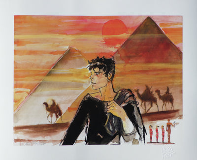 Hugo PRATT : Corto Maltese en Egypte, oeuvre originale (vue générale) - Crédit photo : Galerie Art.Paris