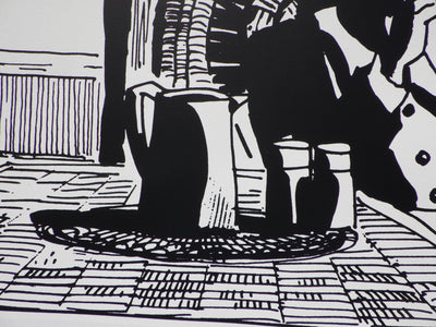 Hugo PRATT: Corto Maltèse unter der Veranda (Großes Modell), Original signierter Siebdruck