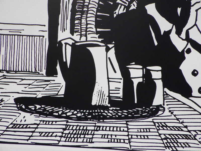 Hugo PRATT: Corto Maltèse unter der Veranda (Großes Modell), Original signierter Siebdruck