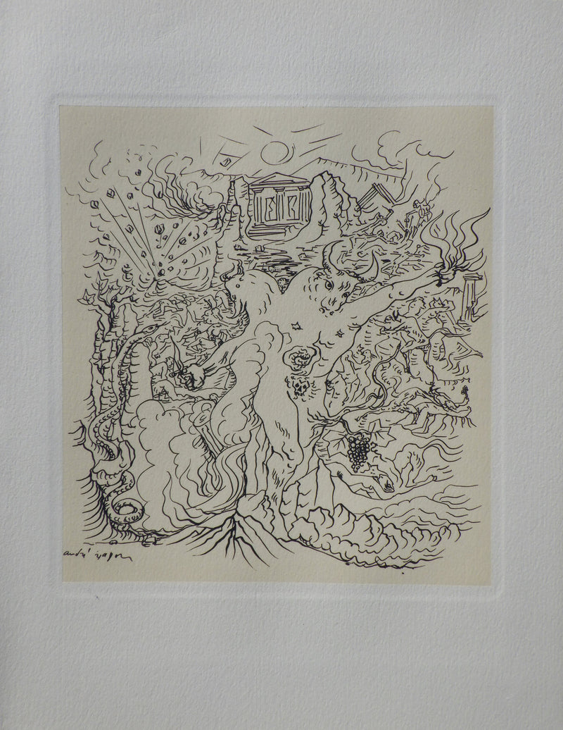 André MASSON : La Grèce tragiqu, Gravure originale (vue générale) - Crédit photo : Galerie Art.Paris