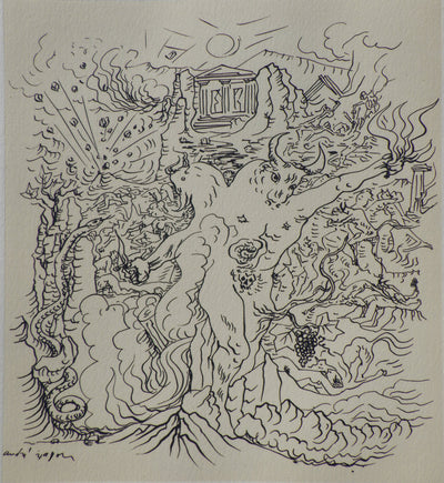 André MASSON : La Grèce tragiqu, Gravure originale (photo de détail 2) - Crédit photo : Galerie Art.Paris