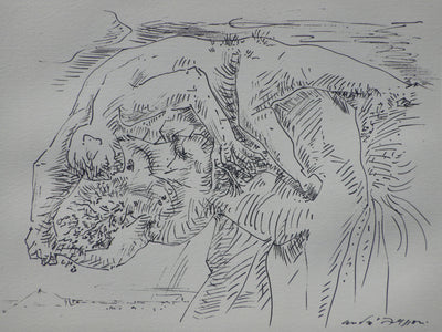 André MASSON : L'Idyll, Gravure originale (photo de détail 2) - Crédit photo : Galerie Art.Paris