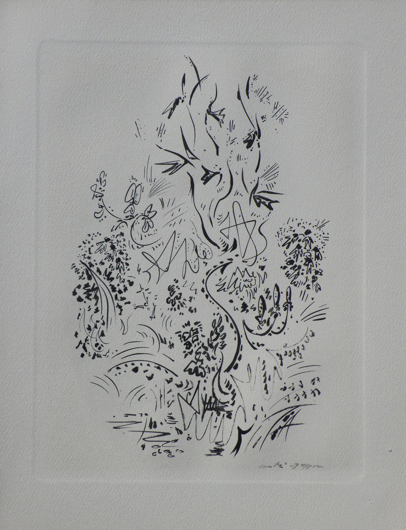 André MASSON : Le jardin fleur, Gravure originale (vue générale) - Crédit photo : Galerie Art.Paris