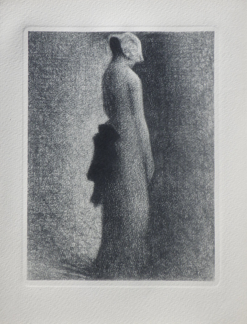 Georges SEURAT : Femme au nœud noi, Gravure originale (vue générale) - Crédit photo : Galerie Art.Paris