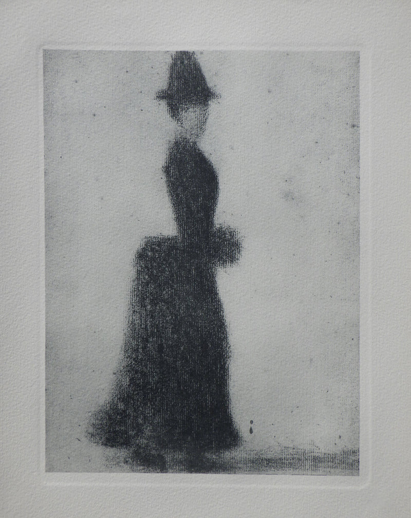 Georges SEURAT : Femme au mancho, Gravure originale (vue générale) - Crédit photo : Galerie Art.Paris