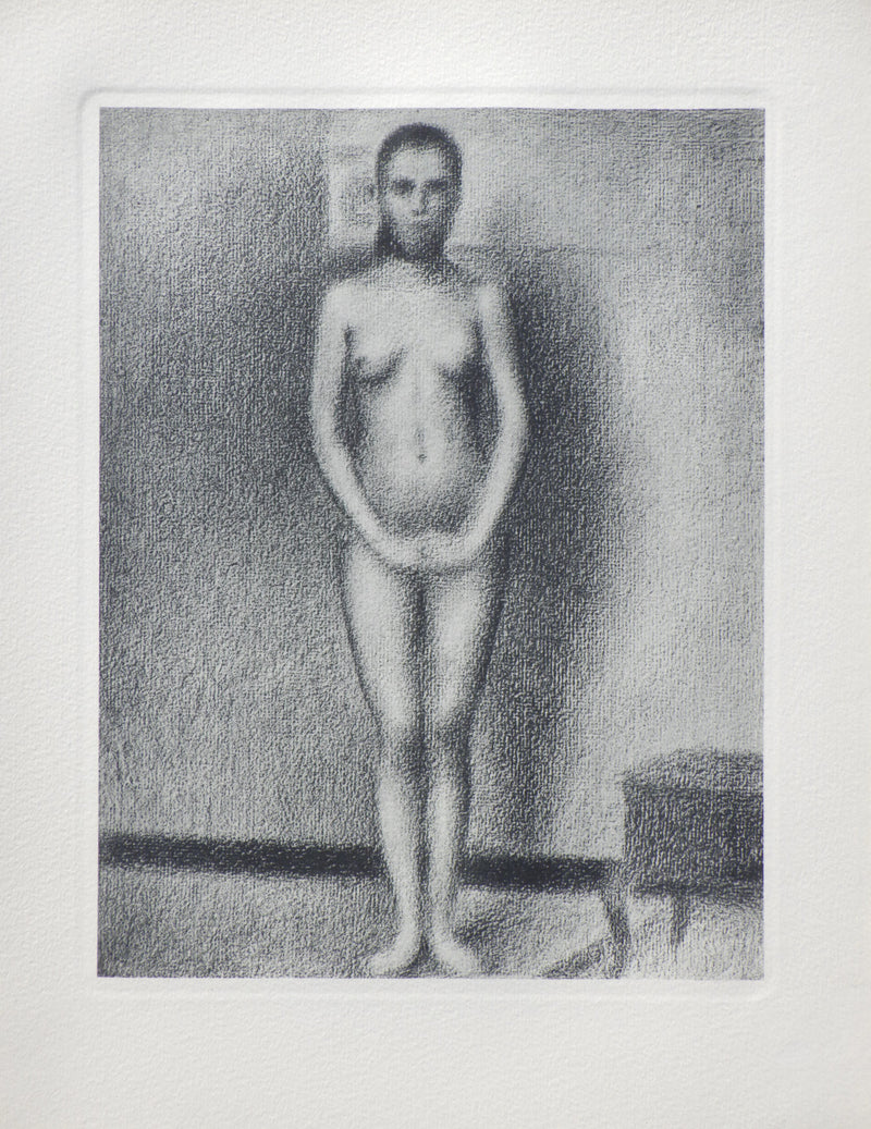 Georges SEURAT : Modèle nue en pose, Gravure