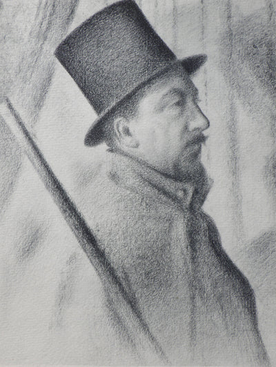 Georges SEURAT : Portrait de Paul Signa, Gravure originale (photo de détail 2) - Crédit photo : Galerie Art.Paris