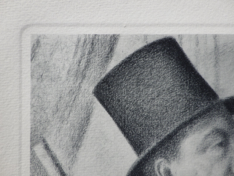 Georges SEURAT : Portrait de Paul Signa, Gravure originale (photo de détail 5) - Crédit photo : Galerie Art.Paris