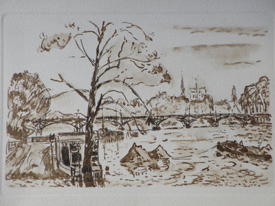 Paul SIGNAC : Les inondations à Pari, Gravure originale (photo de détail 2) - Crédit photo : Galerie Art.Paris