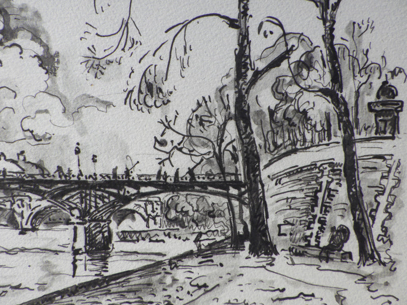 Paul SIGNAC : Paris - Le pont des art, Gravure originale (photo de détail 4) - Crédit photo : Galerie Art.Paris