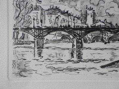 Paul SIGNAC : Paris - Le pont des art, Gravure originale (photo de détail 5) - Crédit photo : Galerie Art.Paris