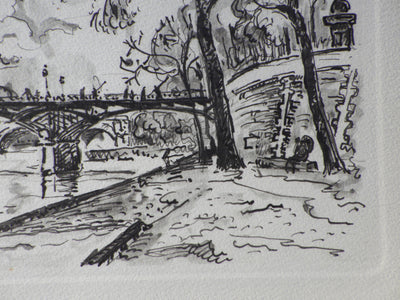 Paul SIGNAC : Paris - Le pont des art, Gravure originale (photo de détail 6) - Crédit photo : Galerie Art.Paris