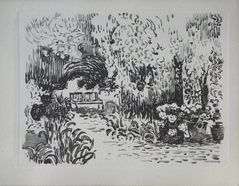 Paul SIGNAC : Jardin fleuri à Saint Trope, Gravure originale (vue générale) - Crédit photo : Galerie Art.Paris