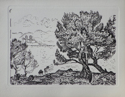 Paul SIGNAC : Baie de Antibe, Gravure originale (vue générale) - Crédit photo : Galerie Art.Paris