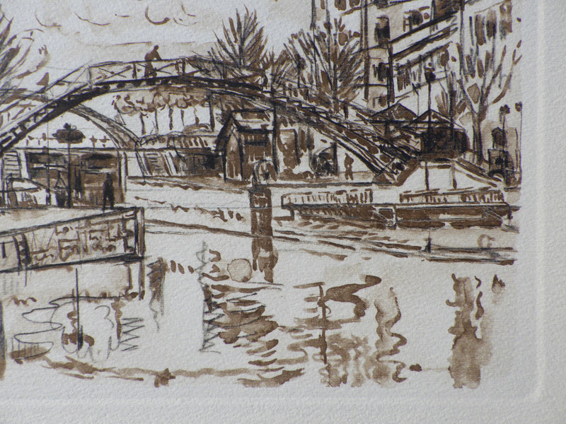 Paul SIGNAC : Paris - Hôtel du nor, Gravure originale (photo de détail 3) - Crédit photo : Galerie Art.Paris