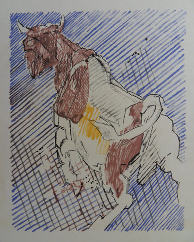 Jacques VILLON : Vache, Gravure originale (vue générale) - Crédit photo : Galerie Art.Paris