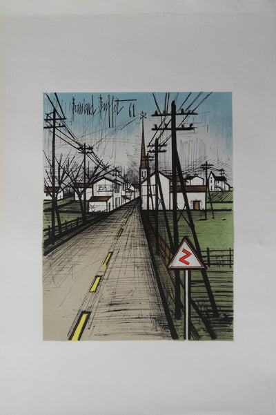 Bernard BUFFET : La route, Lithographie originale (vue générale) - Crédit photo : Galerie Art.Paris