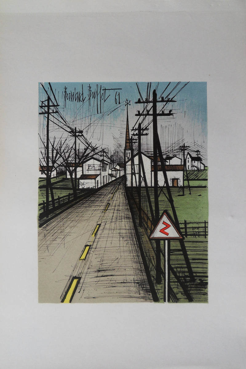 Bernard BUFFET : La route, Lithographie originale (vue générale) - Crédit photo : Galerie Art.Paris