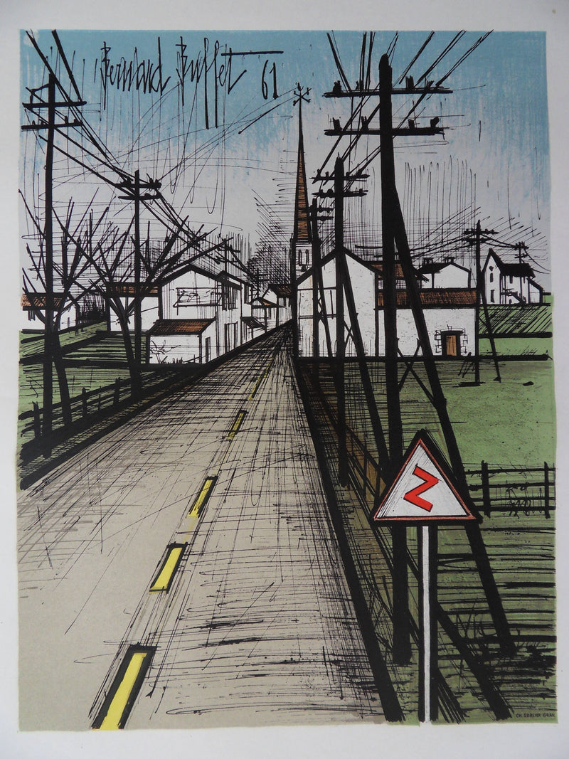 Bernard BUFFET : La route, Lithographie originale (photo de détail 2) - Crédit photo : Galerie Art.Paris