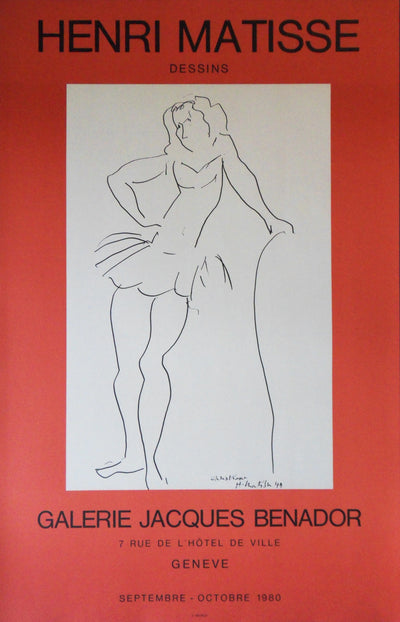 Henri MATISSE : Christiane, la danseuse, Affiche originale (vue générale) - Crédit photo : Galerie Art.Paris