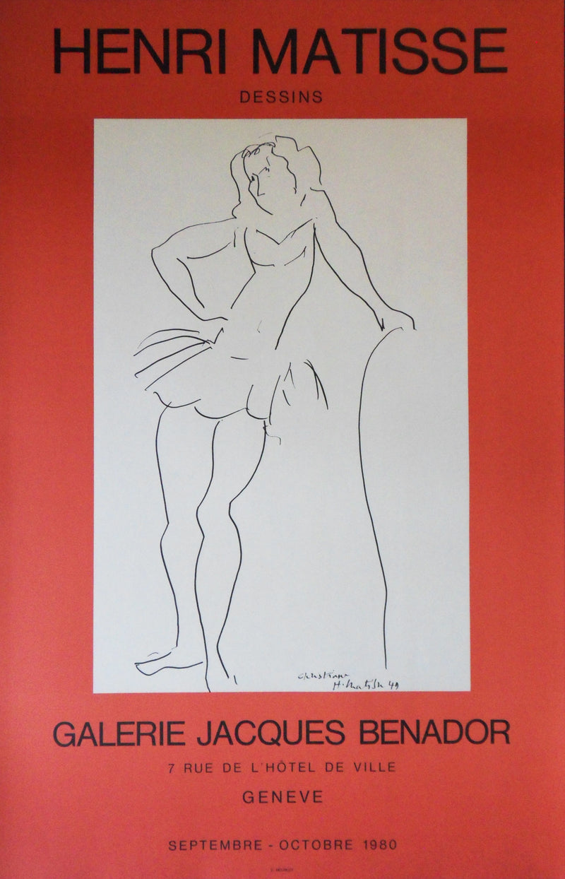 Henri MATISSE : Christiane, la danseuse, Affiche originale (vue générale) - Crédit photo : Galerie Art.Paris