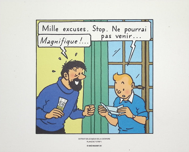  HERGE : Tintin - Les bijoux de la Castafiore, Lithographie originale (photo de détail 2) - Crédit photo : Galerie Art.Paris