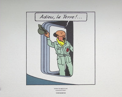  HERGE : Tintin - Objectif Lune, Lithographie originale (photo de détail 2) - Crédit photo : Galerie Art.Paris