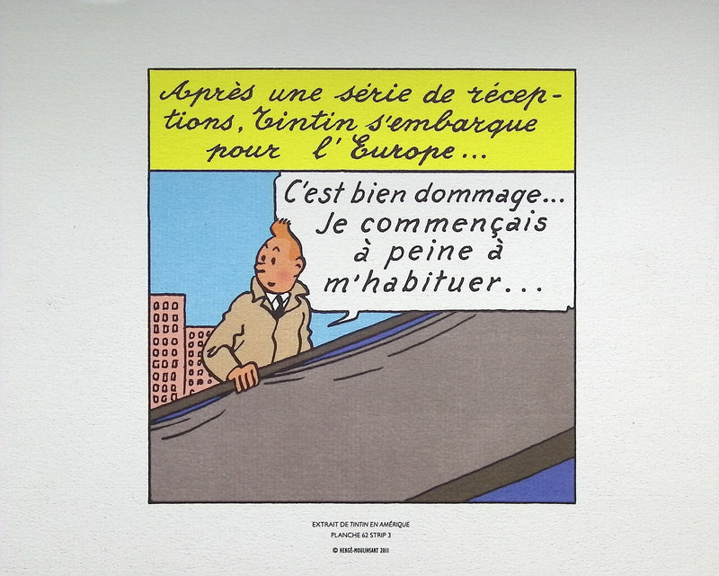  HERGE : Tintin en amérique, Lithographie originale (photo de détail 2) - Crédit photo : Galerie Art.Paris