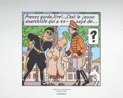  HERGE : Tintin - Le sceptre d'Ottokar, Lithographie originale (photo de détail 2) - Crédit photo : Galerie Art.Paris