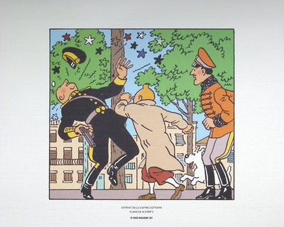  HERGE : Tintin - Le sceptre d'Ottokar, Lithographie originale (photo de détail 3) - Crédit photo : Galerie Art.Paris