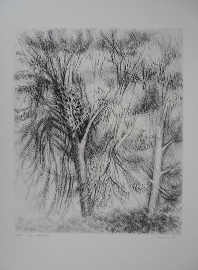Janine ACREMANT : Les Arbres - Gravure (détail)