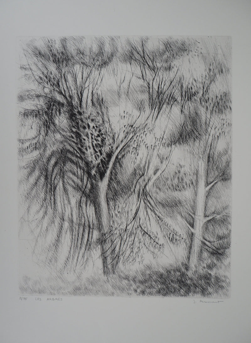 Janine ACREMANT : Les Arbres - Gravure (détail)