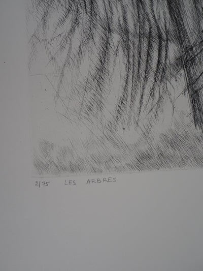 Janine ACREMANT : Les Arbres - Gravure (détail)