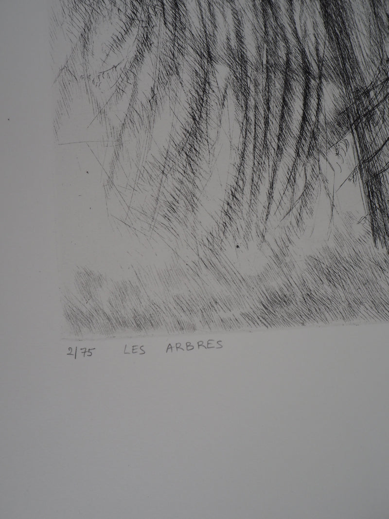 Janine ACREMANT : Les Arbres - Gravure (détail)