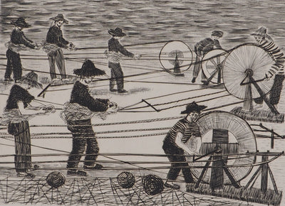 Janine ACREMANT : Chanvre, Les fabricants de corde - Gravure