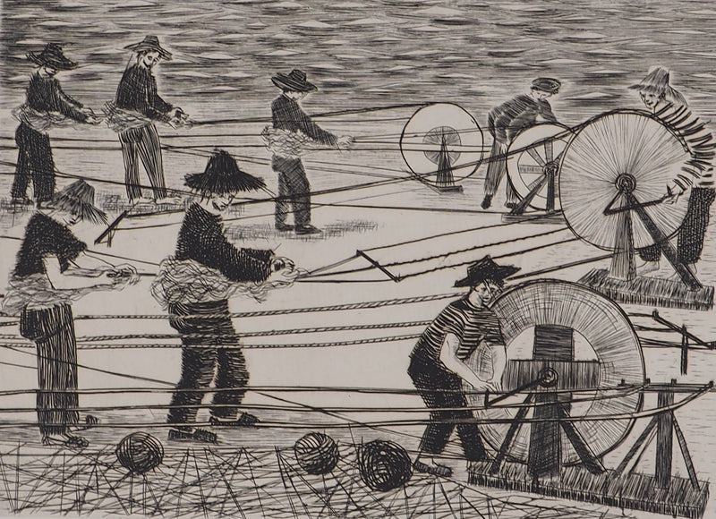 Janine ACREMANT : Chanvre, Les fabricants de corde - Gravure