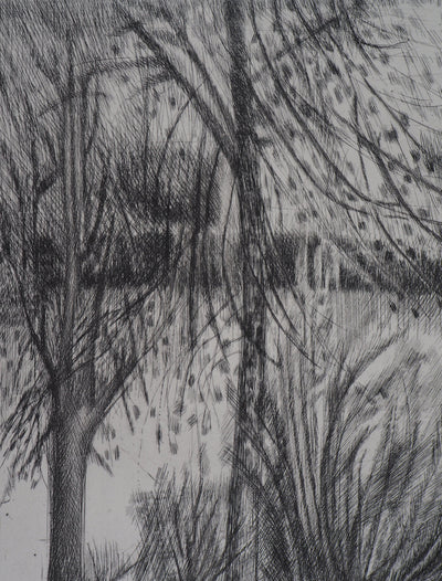 Janine ACREMANT : En forêt - Gravure (détail)
