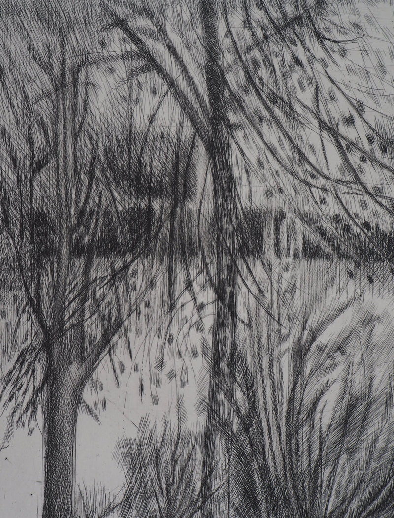 Janine ACREMANT : En forêt - Gravure (détail)