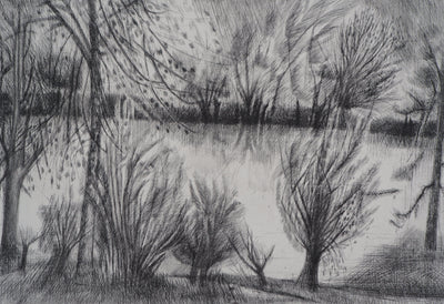 Janine ACREMANT : En forêt - Gravure (détail)