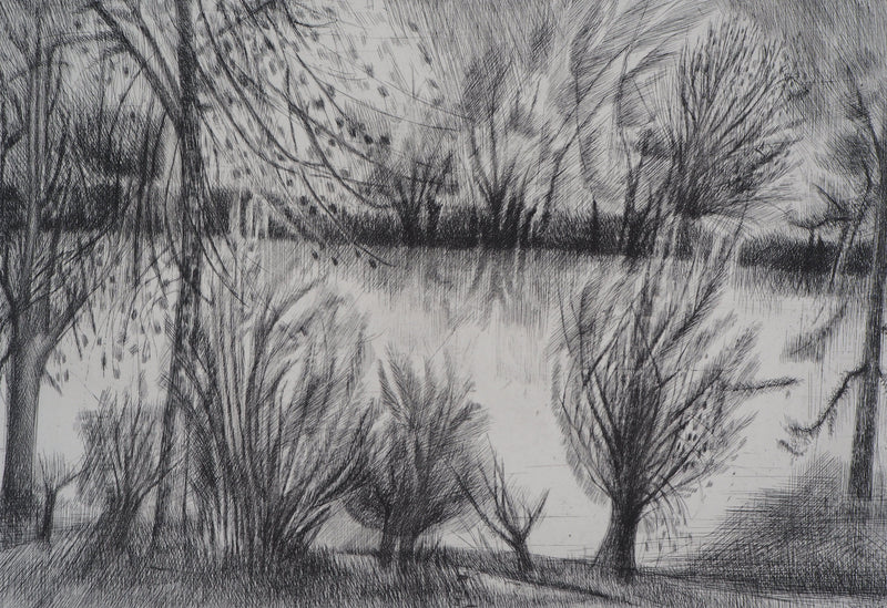 Janine ACREMANT : En forêt - Gravure (détail)