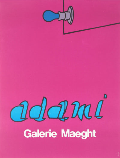 Valerio ADAMI : Ampoule bleue sur fond mauve - Affiche