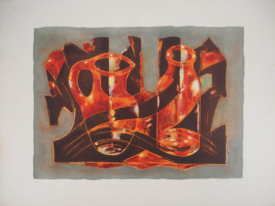 Tony AGOSTINI : Nature morte aux pichets - Lithographie