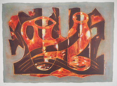 Tony AGOSTINI : Nature morte aux pichets - Lithographie (détail)