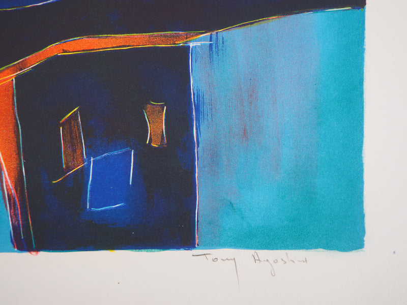 Tony AGOSTINI : Nature morte aux fruits - Lithographie (détail)