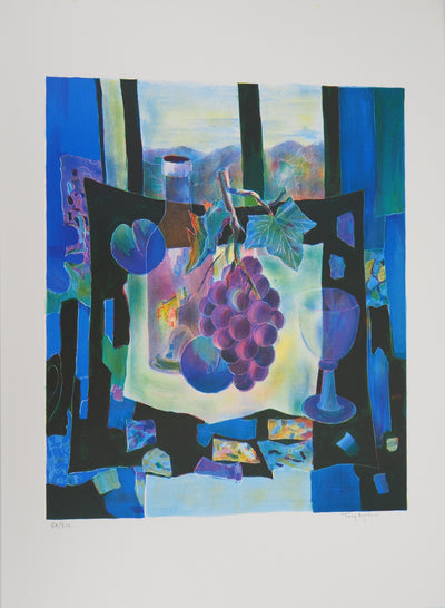 Tony AGOSTINI : Nature morte au raisin, 1977 - Lithographie